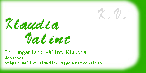 klaudia valint business card